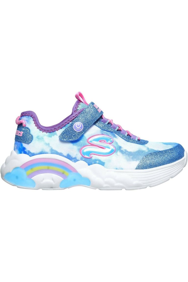 Skechers Girls S Lights Rainbow Racers Sneakers (Multicolored)