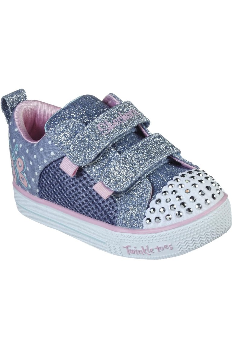 Skechers Girls Shuffle Lite Miss Butterfly Sneakers (Light Blue/Pink) - Light Blue/Pink