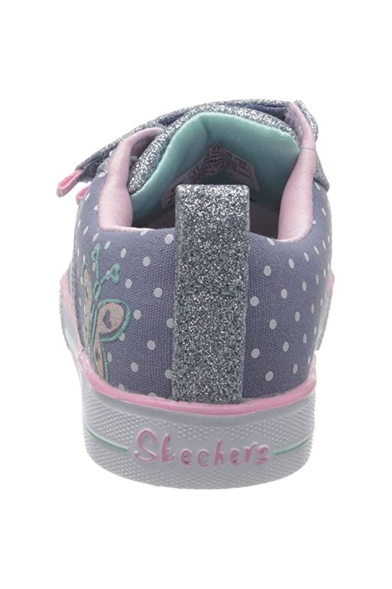Skechers Girls Shuffle Lite Miss Butterfly Sneakers (Light Blue/Pink)