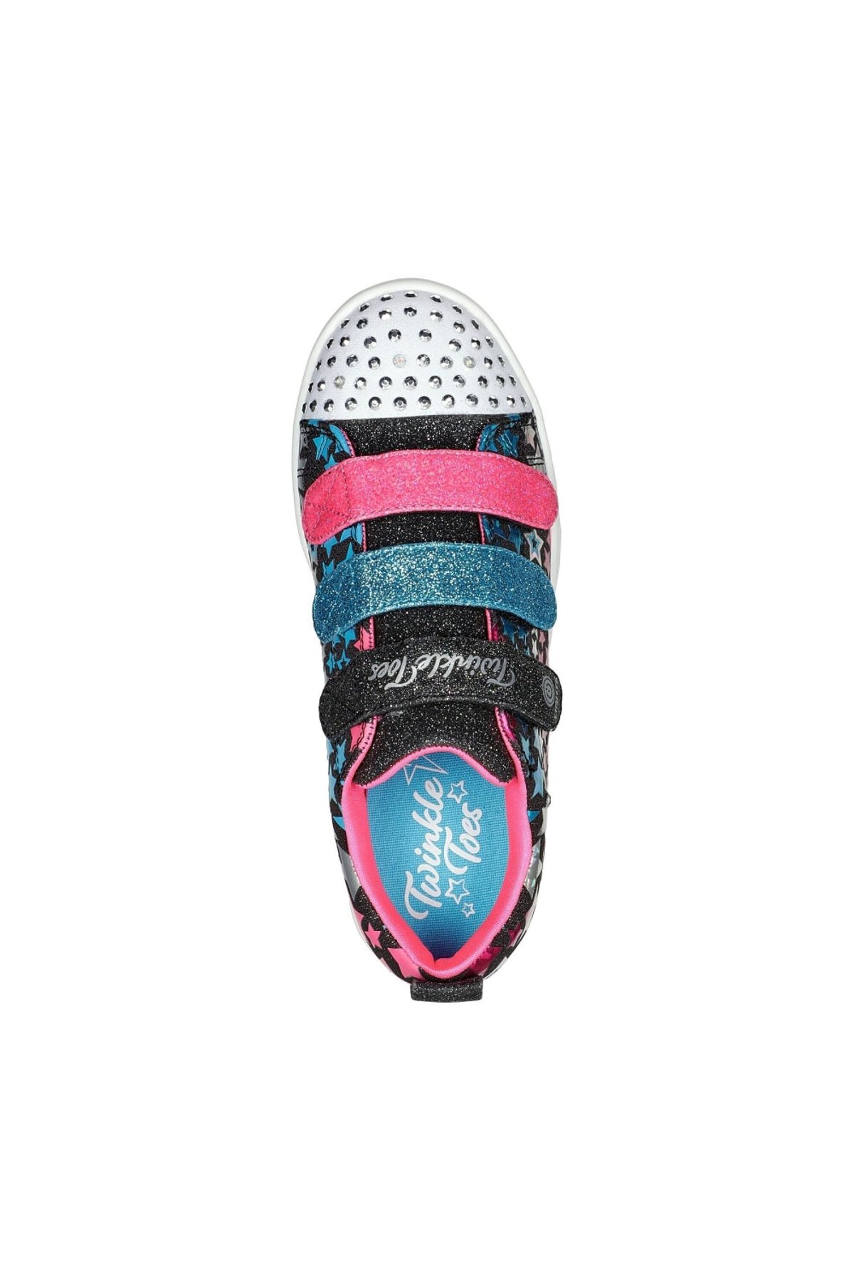 Messy Huh wine Skechers Black/Pink/Blue Girls Twinkle Toes Star Sneakers | Verishop