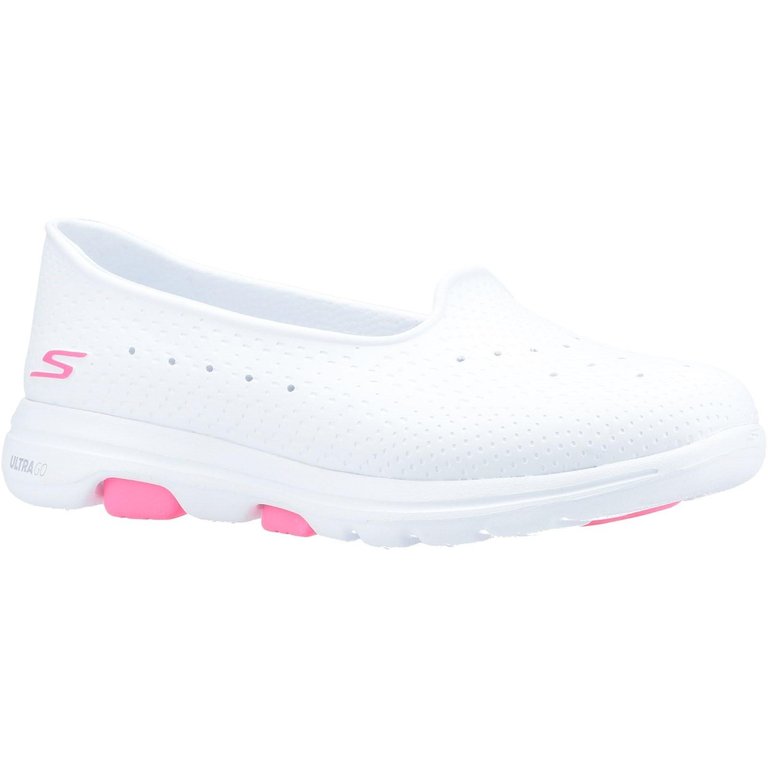 Womens/Ladies GOwalk 5 Sun Kissed Casual Shoes - White/Pink - White/Pink