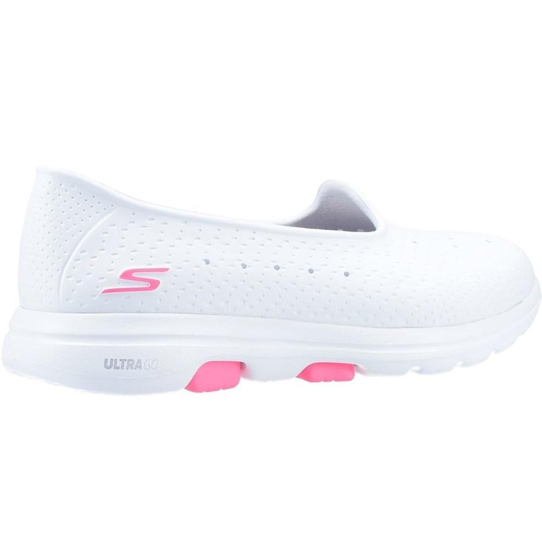 Womens/Ladies GOwalk 5 Sun Kissed Casual Shoes - White/Pink