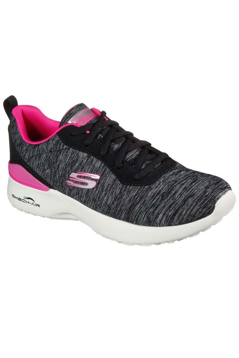Womens/Ladies Skech-Air Dynamight Paradise Waves Sports Sneakers - Black/Hot Pink - Black/Hot Pink