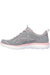 Womens/Ladies Summits Built In Leather Sneakers - Gray/Pink