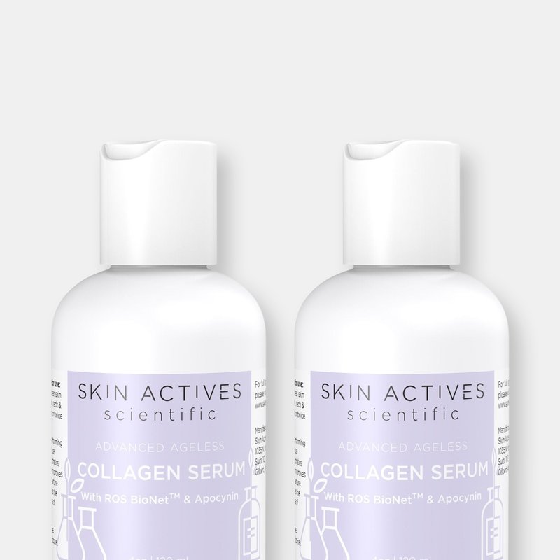 Skin Actives Scientific Collagen Serum With Ros Bionet And Apocynin | Advanced Ageless Collection | 2-pack
