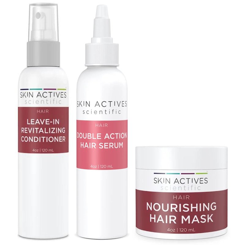 Skin Actives Scientific Double Action Hair Serum & Revitalizing Conditioner With Nourishing 4oz Hair