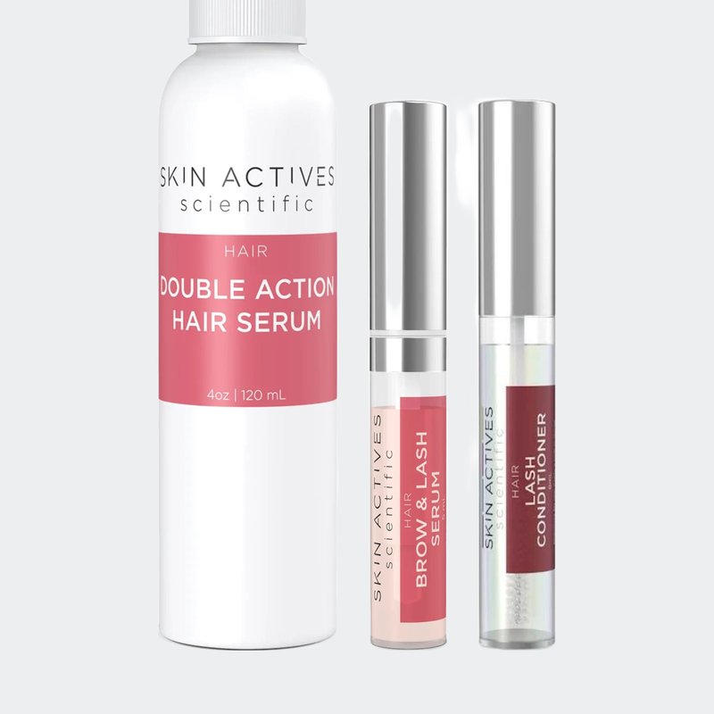 Skin Actives Scientific Double Action Hair Serum With Brow & Lash Serum And Enhancing Conditioner Set