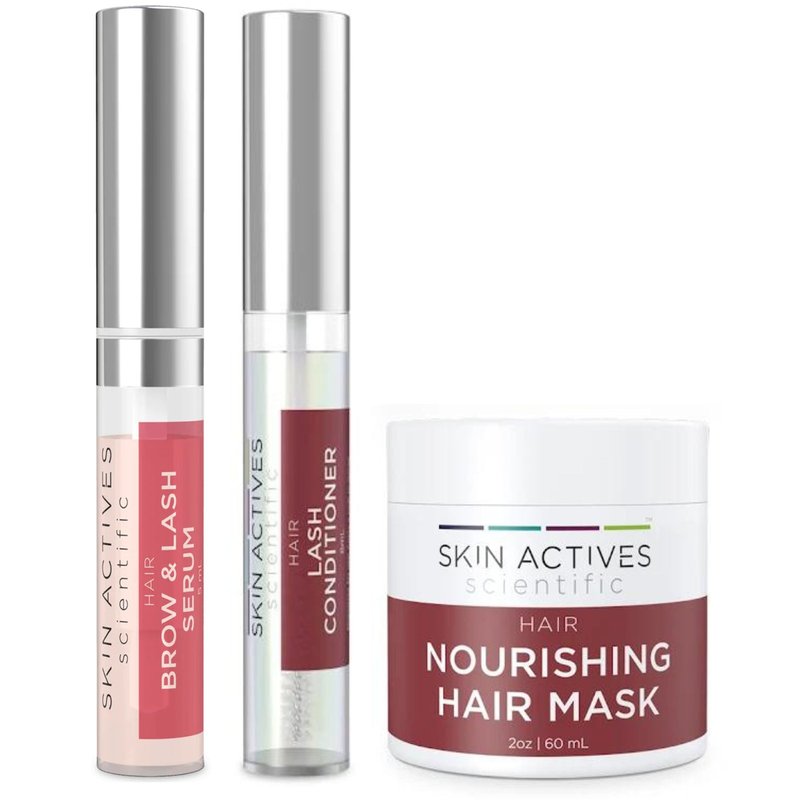 Skin Actives Scientific Nourishing 2oz Hair Mask With Brow & Lash Serum And Enhancing Conditioner Set