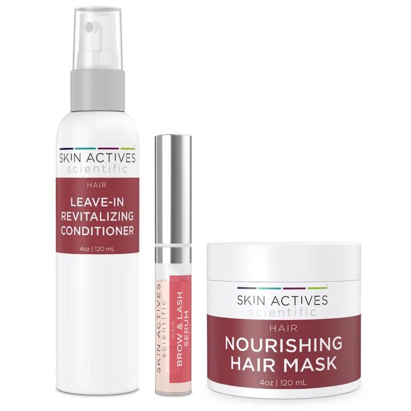 Skin Actives Scientific Revitalizing Conditioner & Nourishing 4oz Hair Mask With Brow & Lash Serum S