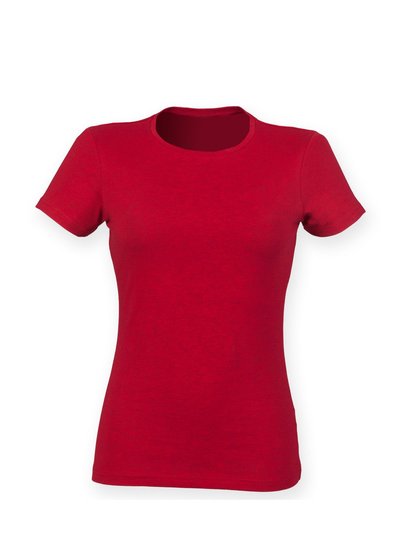 Skinni Fit Skinni Fit Womens/Ladies Feel Good Stretch Short Sleeve T-Shirt (Heather Red) product