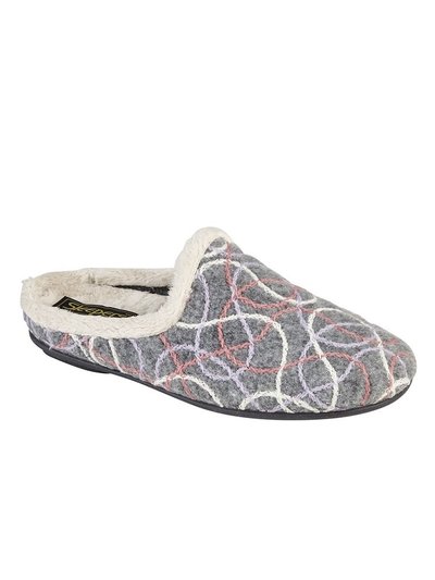 Sleepers Womens/Ladies Katie Knitted Patterned Mule Slippers (Grey) product