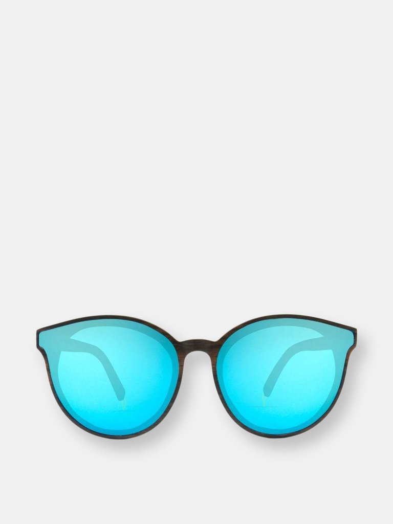 Hollywood - Ice Blue - Wood Sunglasses - Ice Blue Mirror