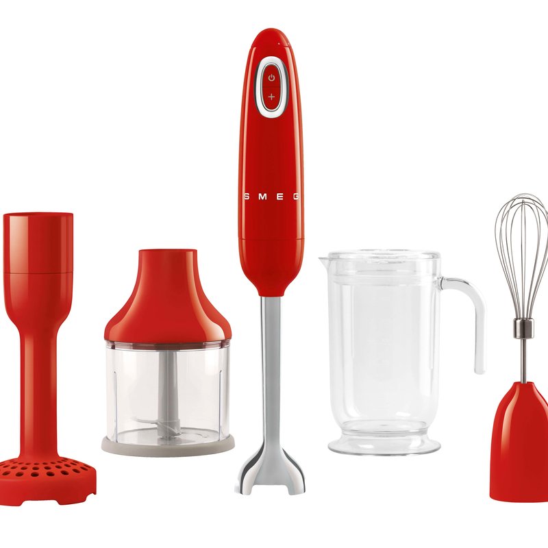 Shop Smeg Hand Blender Hbf22 With Accessories In Red