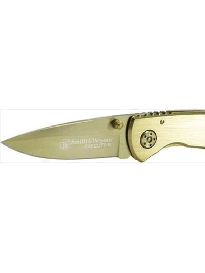 Smith And Wesson CK110GL Executive Folder Gold Titanium Caoted Drop Point Blade-Gold Stainless Handle product