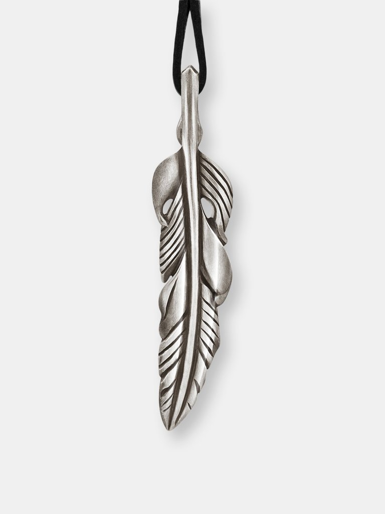 Baroque Feather Pendant in Sterling Silver - Sterling silver