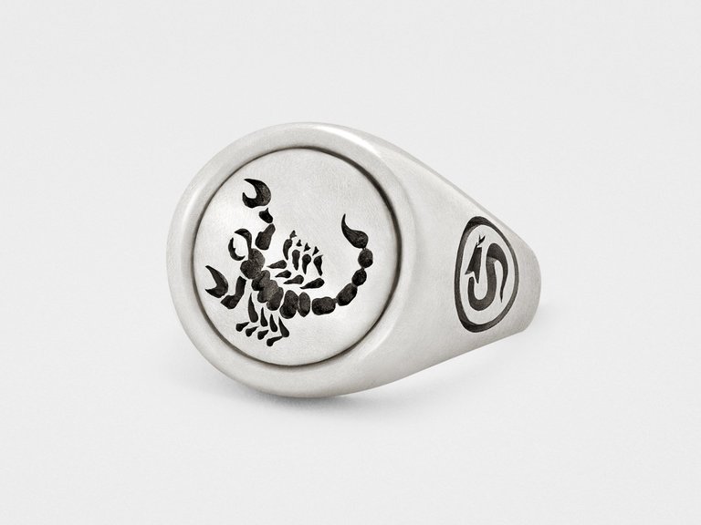 Scorpion Signet Ring - Sterling Silver