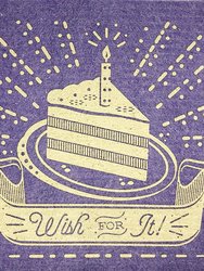 Wish For It Cake Dishcloth - Purple
