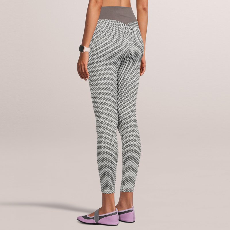 Sobeyo Legging Solid High Waisted Bubble Stretchable Fabric In Grey