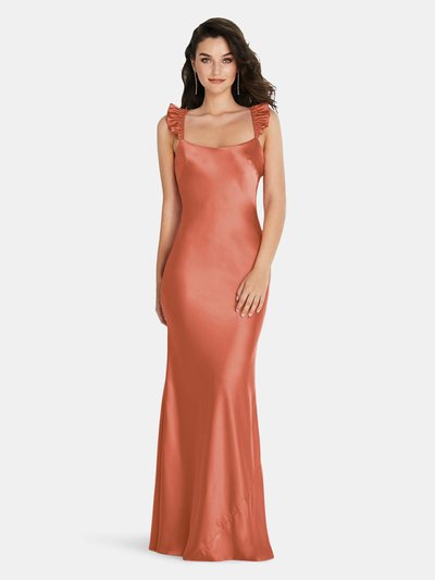 Social Bridesmaid Ruffle Trimmed Open-Back Maxi Slip Dress - 8219 product