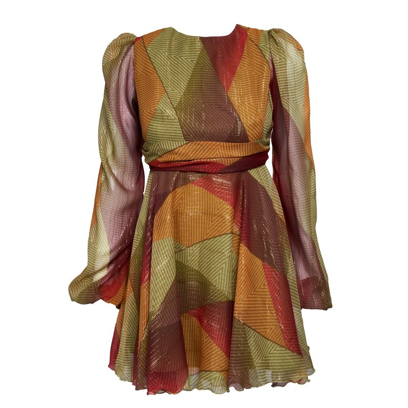Shop Sofia Tsereteli Short Silk Dress In Orange