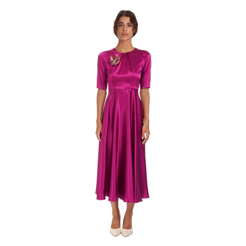 Shop Sofia Tsereteli Silk Satin Gown In Pink