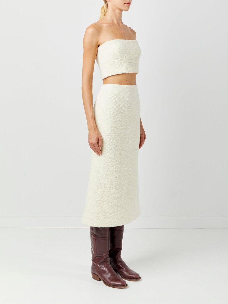Boucle Strapless Top