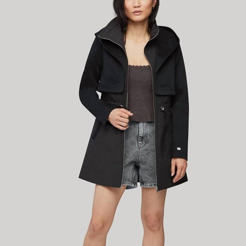 Shop Soia & Kyo Mixed Media Coat With Dramatic Hood And Thermolite Fill In Black
