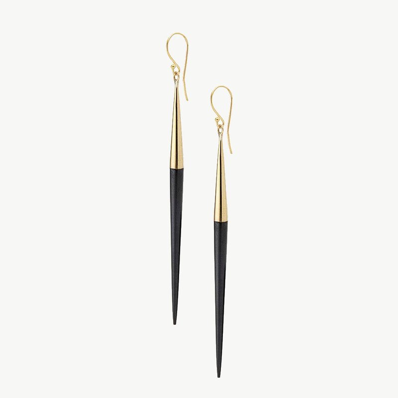 Soko Capped Quill Dangle Earrings In Black