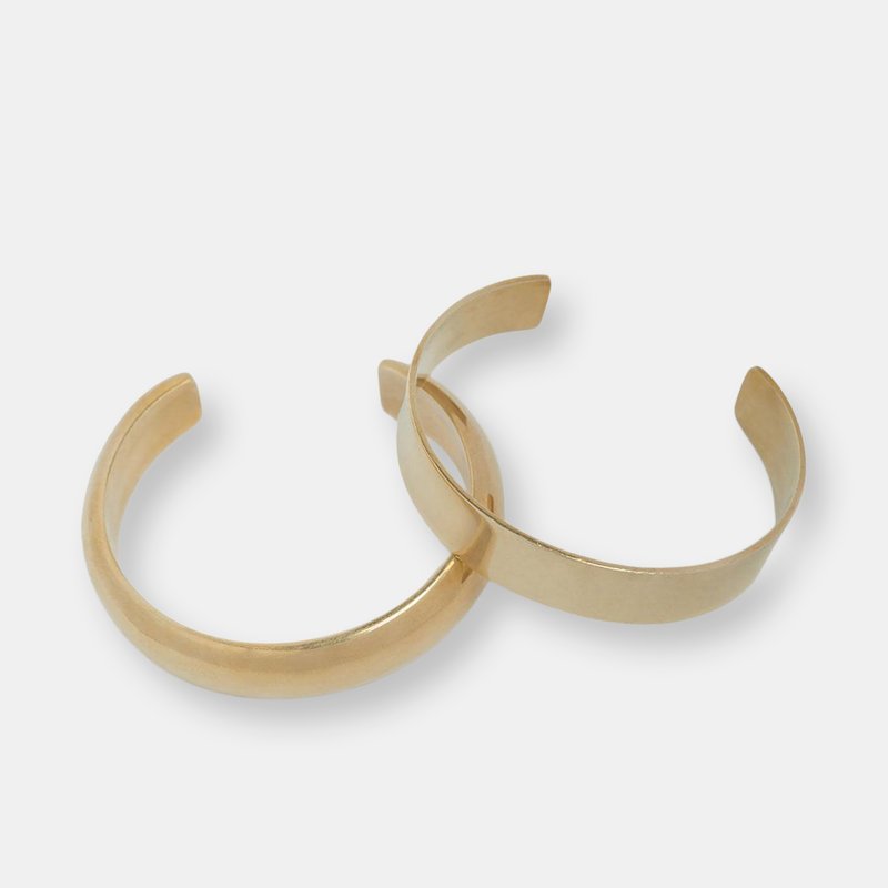 Soko Eris Stacking Cuff Bracelets In Gold Plated