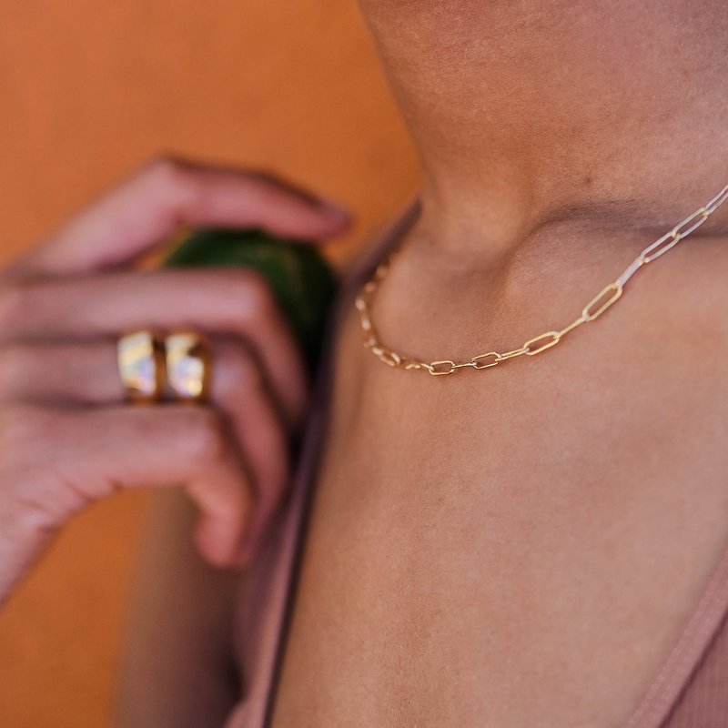 Shop Soko Mini Ellipse Link Necklace In Gold