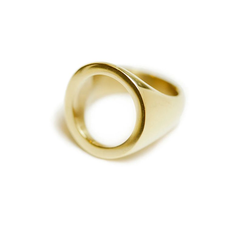 Open Circle Statement Ring - Gold Plated