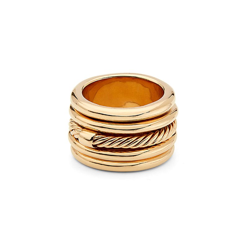 Soko Uzi Statement Ring In Gold Plated