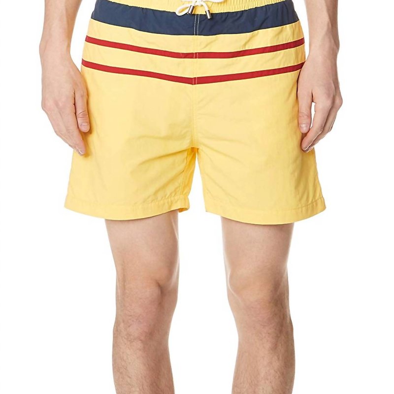 Shop Solid & Striped The Classic Drawstrings Swim Shorts Trunks In Yellow