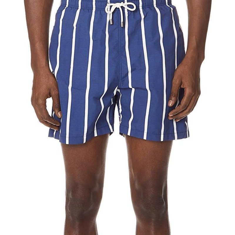 Shop Solid & Striped The Classic Drawstrings Swim Shorts Trunks In Blue