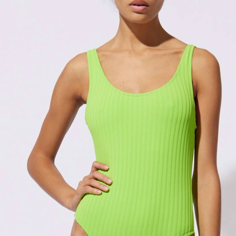Shop Solid & Striped The Luela Ribbed One Piece In Green