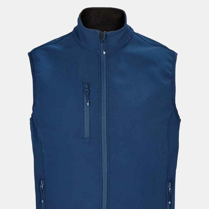 Sols Mens Falcon Softshell Recycled Body Warmer In Blue