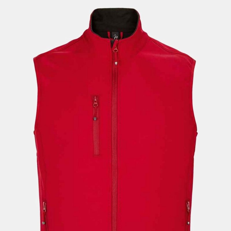 Sols Mens Falcon Softshell Recycled Body Warmer In Red