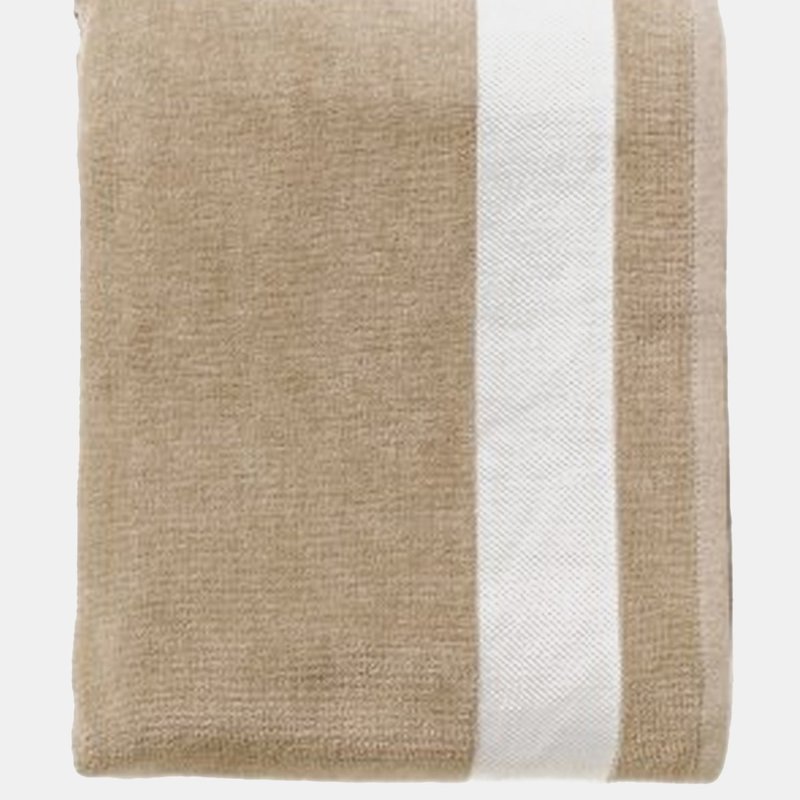 Sols Lagoon Cotton Beach Towel (beige/white) (one Size) In Brown