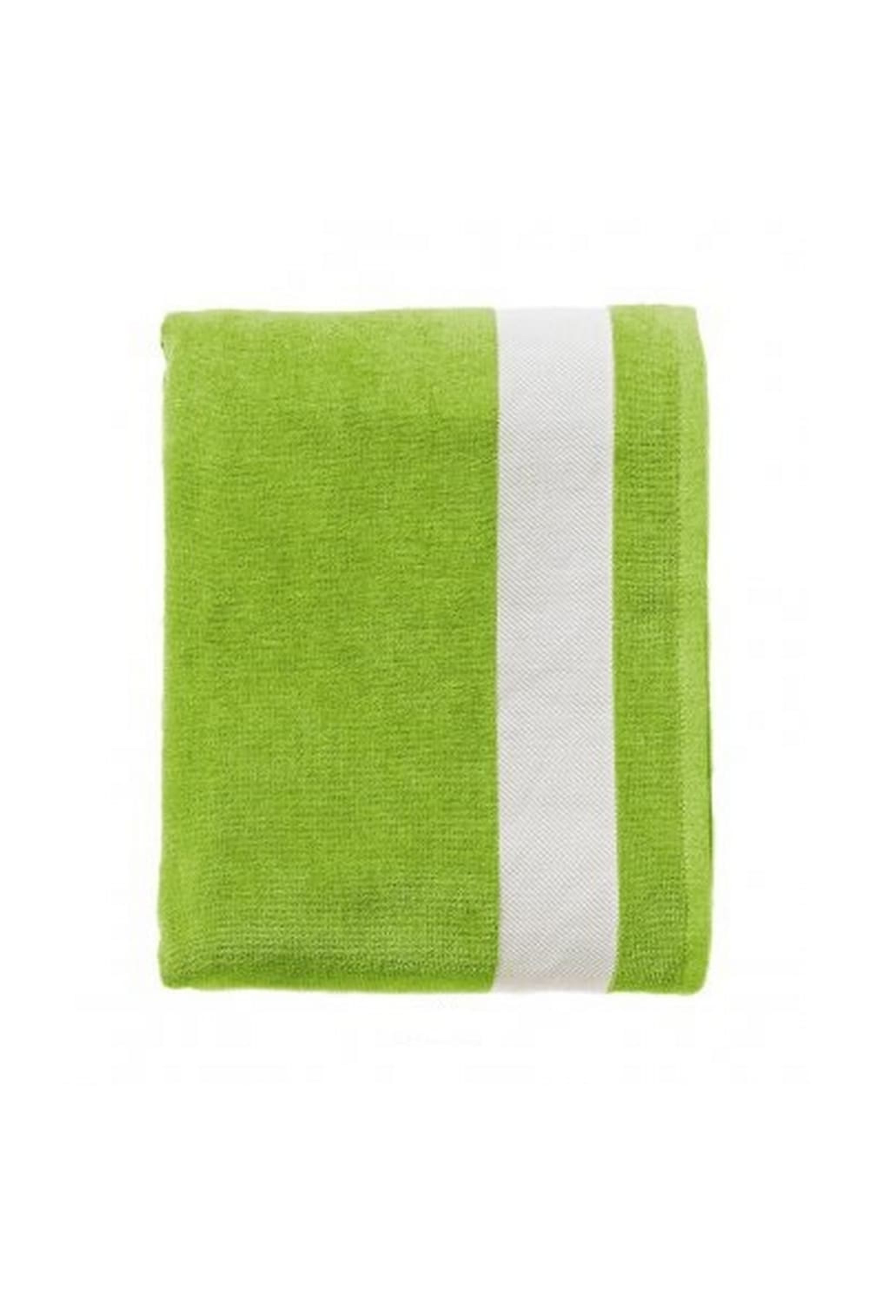 SOLS SOLS SOLS LAGOON COTTON BEACH TOWEL (LIME GREEN/WHITE) (ONE SIZE)