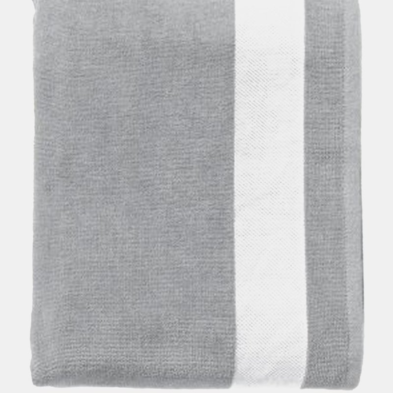 Sols Lagoon Cotton Beach Towel (pure Gray/white) (one Size) In Grey