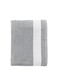 SOLS Lagoon Cotton Beach Towel (Pure Gray/White) (One Size) - Pure Gray/White