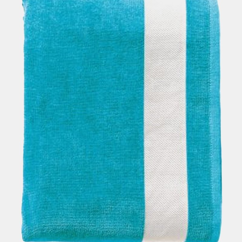 Sols Lagoon Cotton Beach Towel (turquoise/white) (one Size) In Green