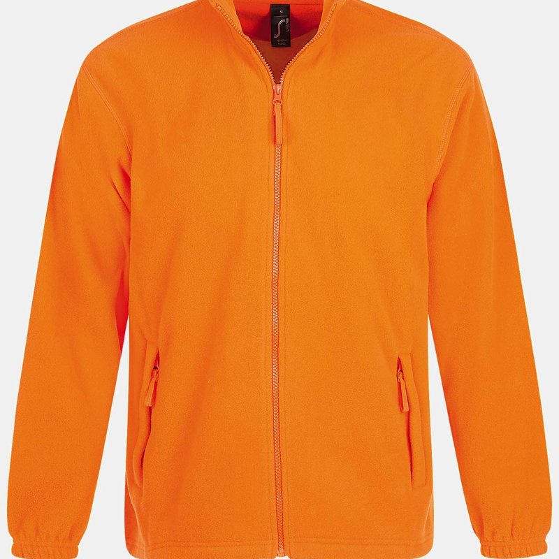 Sols Mens North Full Zip Outdoor Fleece Jacket (orange)