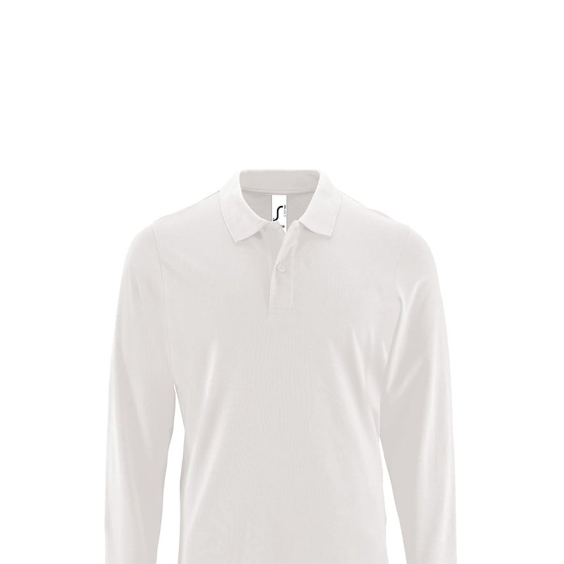 Sols Mens Perfect Long Sleeve Pique Polo Shirt (white)