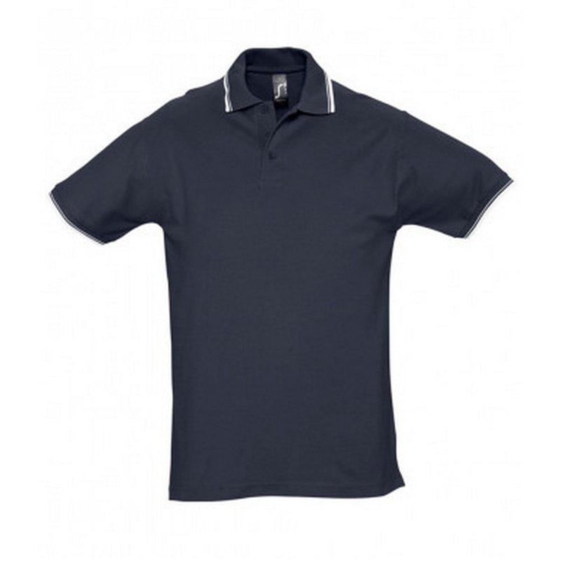 Sols Mens Practice Tipped Pique Short Sleeve Polo Shirt (navy/white)