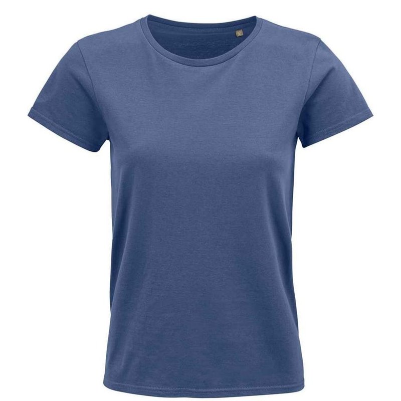 Sols Womens/ladies Crusader Organic T-shirt In Blue