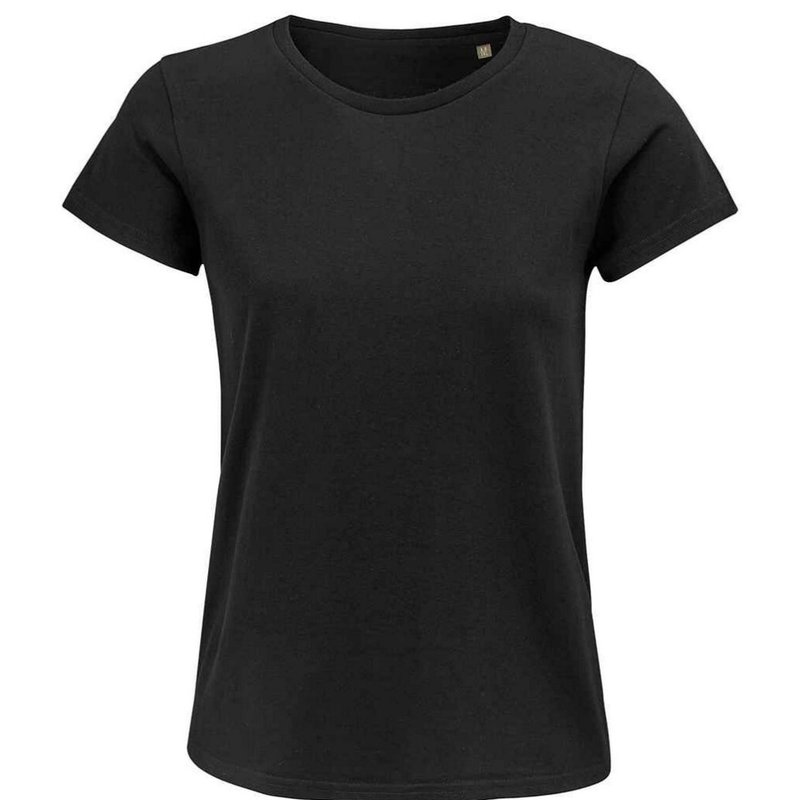 Sols Womens/ladies Crusader Organic T-shirt In Black