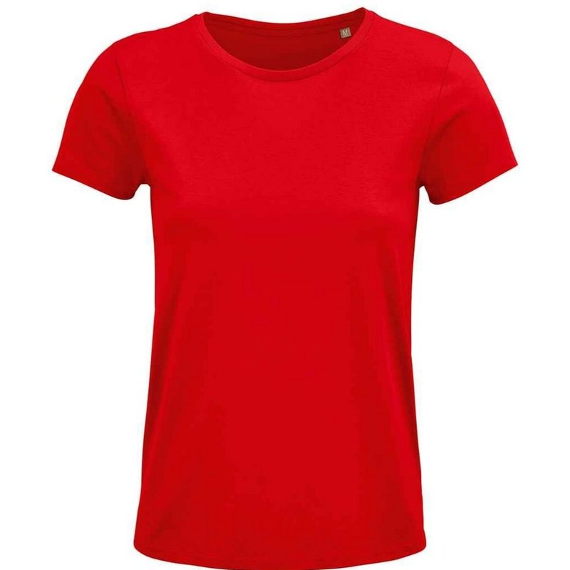 Sols Womens/ladies Crusader Organic T-shirt In Red