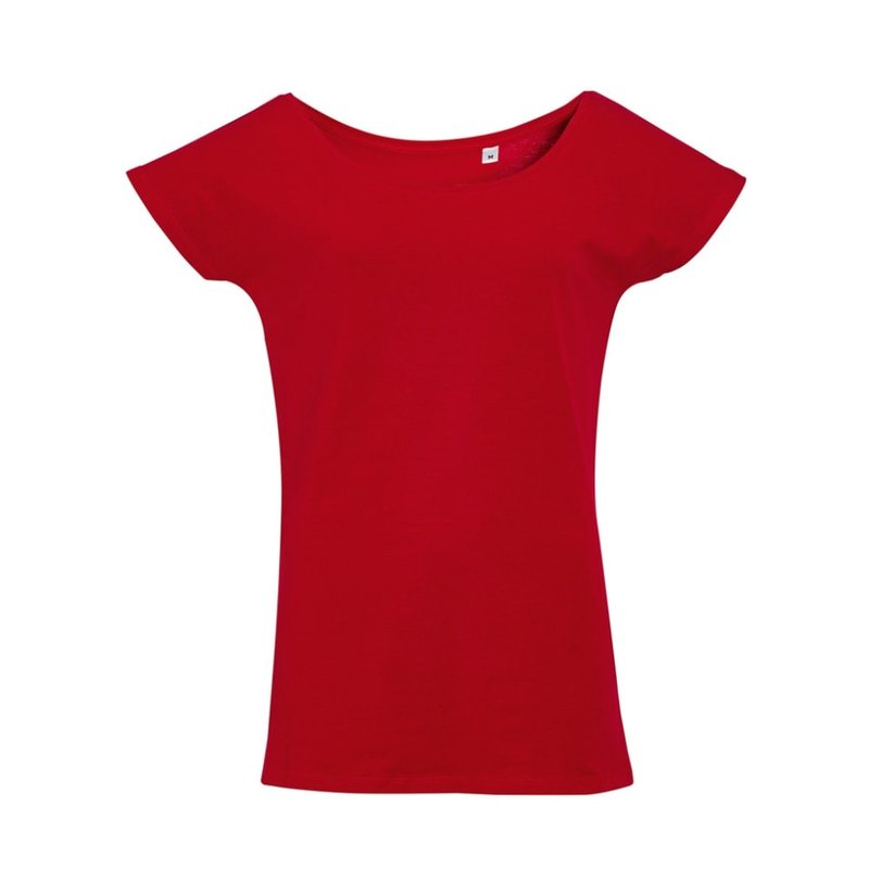 Sols Womens/ladies Marylin Long Length T-shirt (tango Red)