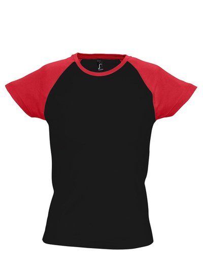 SOLS SOLS Womens/Ladies Milky Contrast Short/Sleeve T-Shirt (Black/Red) product